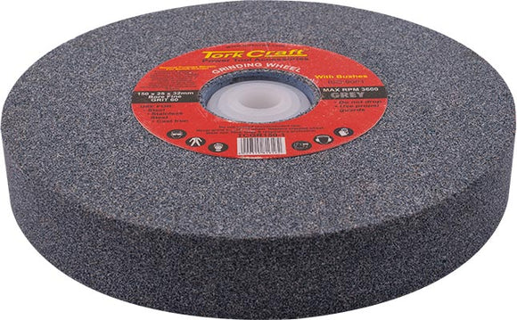 Image of a Tork Craft Grinding Wheel 150x25x32mm Bore Fine 60 Grit with Bushes For Bench Grinder