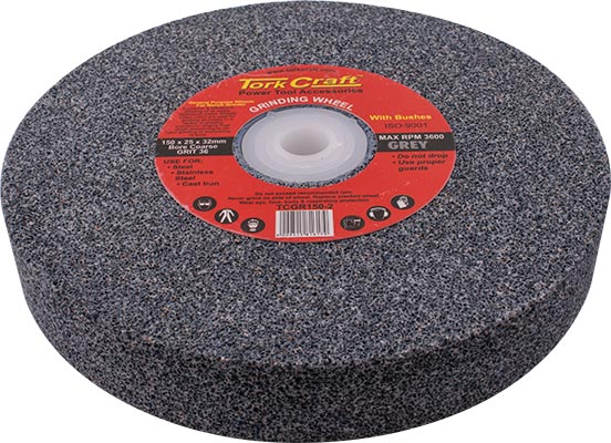Image of a Tork Craft Grinding Wheel 150x25x32mm Bore Coarse 36 Grit with Bushes For Bench Grinder