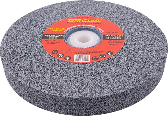 Image of a Tork Craft Grinding Wheel 150x20x32mm Black Coarse 36 Grit W/bushes For Bench Grin