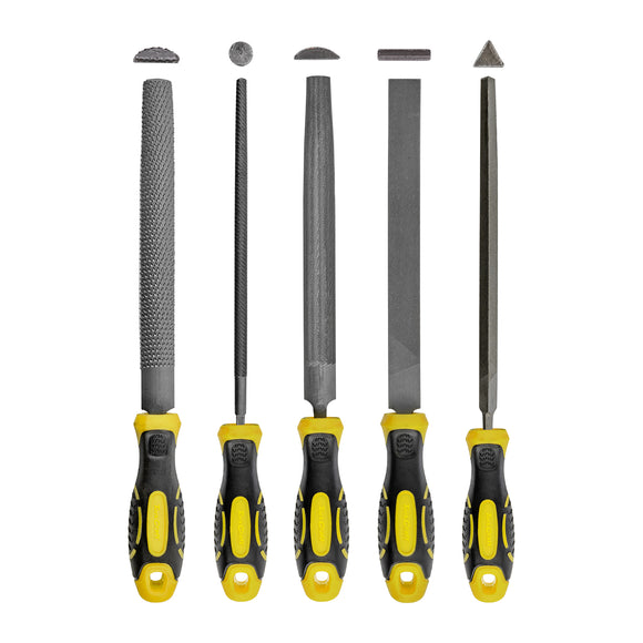 Image of a Tork Craft File Set 5pc Flat/Round/tri-angle/half Round/half Round Rasp