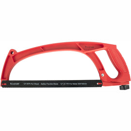 Image of a Tork Craft Aluminum Alloy Hacksaw Frame 300mm + Flexible Double Edge Blade