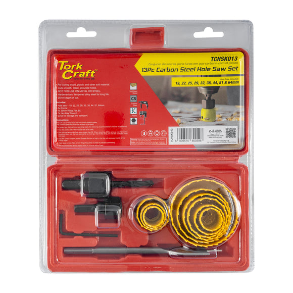 Image of a Tork Craft Holesaw Set 13pce In Case Carbon Steel