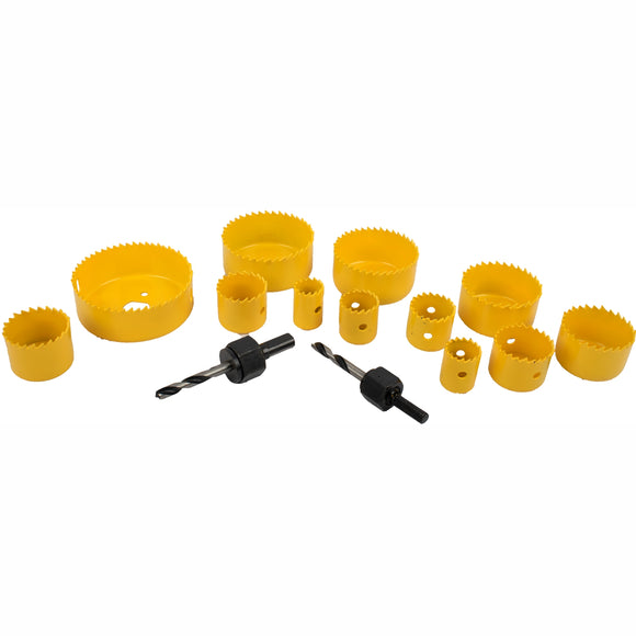 Image of a Tork Craft Hole Saw Set 15pce In Case Carbon Steel