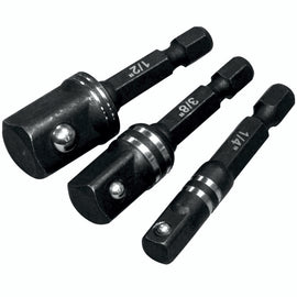 Image of a Tork Craft Impact Socket Adaptor 3pc Set 1/4' 3/8' 1/2'