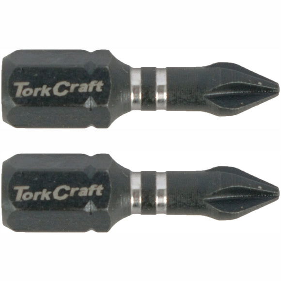 Image of a Tork Craft Bit Impact Philips 1 X 25mm Ins.bit  PH1 2 Pack 