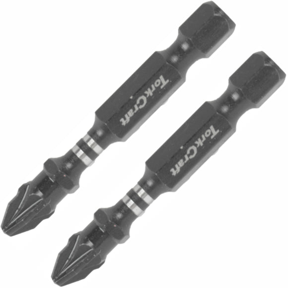 Image of a Tork Craft Bit Impact Pozi 2 X 50mm Power  Pz2 2 Pack