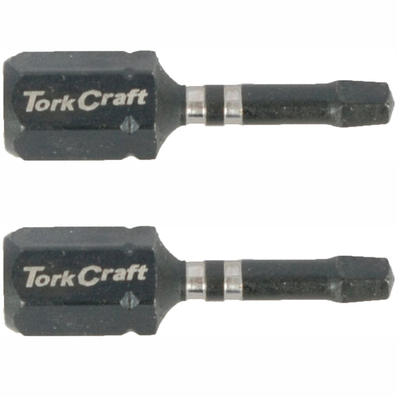 Image of a Tork Craft Bit Impact Square Sq No.1 X 25mm Ins Sq1 2 Pack