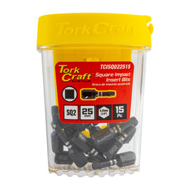 Image of a Tork Craft Bit Impact Square No.2 X 25mm 15pc Tic Tac Case