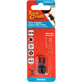 Image of a Tork Craft Torx Tx 10 Impact Insert Bit 25mm 2pc 