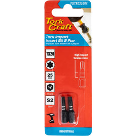 Image of a Tork Craft Torx Tx 20 Impact Insert Bit 25mm 2pc 