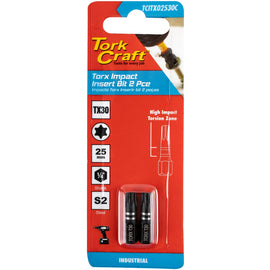 Image of a Tork Craft Torx Tx 30 Impact Insert Bit 25mm 2pc 
