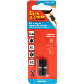 Image of a Tork Craft Torx Tx 40 Impact Insert Bit 25mm 2pc 