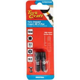 Image of a Tork Craft Torx Tx 50 Impact Insert Bit 25mm 2pc 