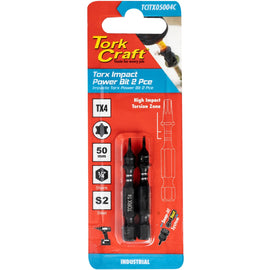 Image of a Tork Craft Torx Tx 4 Impact Power Bit 50mm 2pc 