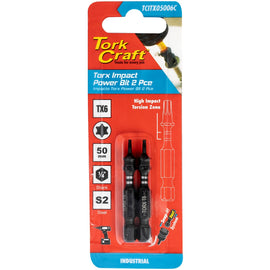 Image of a Tork Craft Torx Tx 6 Impact Power Bit 50mm 2pc 