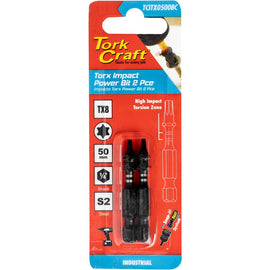 Image of a Tork Craft Torx Tx 8 Impact Power Bit 50mm 2pc 