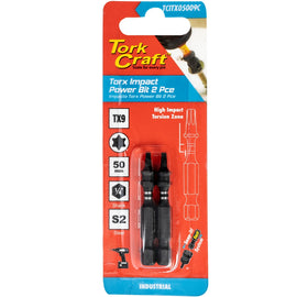 Image of a Tork Craft Torx Tx 9 Impact Power Bit 50mm 2pc 