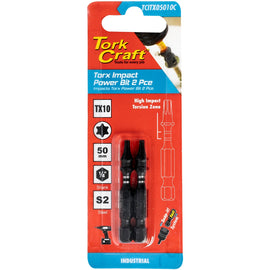 Image of a Tork Craft Torx Tx 10 Impact Power Bit 50mm 2pc 