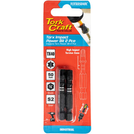 Image of a Tork Craft Torx Tx 40 Impact Power Bit 50mm 2pc 