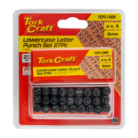 Image of a Tork Craft Letter Punch Set 6mm (a-z) Capital Black Finish