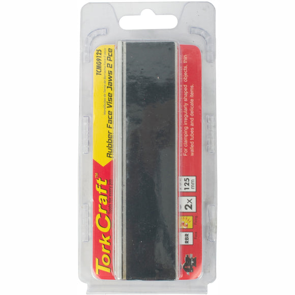 Image of a Tork Craft Vice Jaws Magnetic Aluminium 125mm X 32mm 2pc Rubber Face