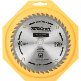 Image of a Tork Craft Blade TCT Noise Free 185x40t 20-16mm