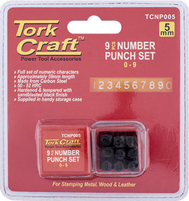 Image of a Tork Craft Number Punch Set 5mm (0-9mm) Black Finish