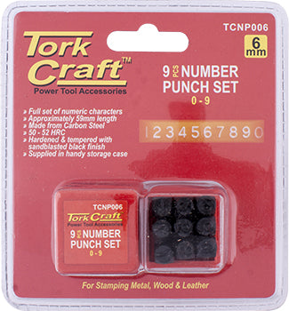 Image of a Tork Craft Number Punch Set 6mm (0-9mm) Black Finish