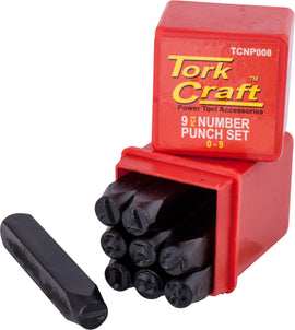 Image of a Tork Craft Number Punch Set 8mm (0-9mm) Black Finish
