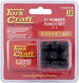 Image of a Tork Craft Number Punch Set 10mm (0-9mm) Black Finish
