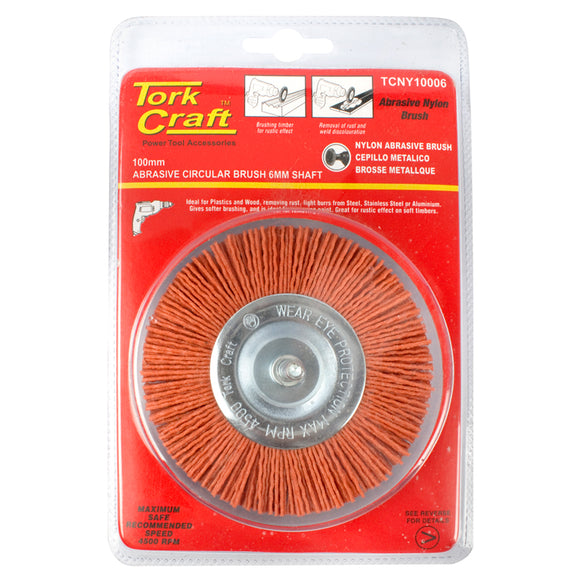 Image of a Tork Craft Nylon Wheel Brush 100 X 6mm TCW