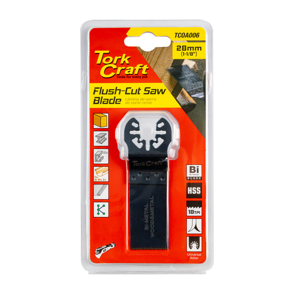 Image of a Tork Craft Quick Change Flush Cut Metal Saw Blade 28mm(1-1/8')18TPI