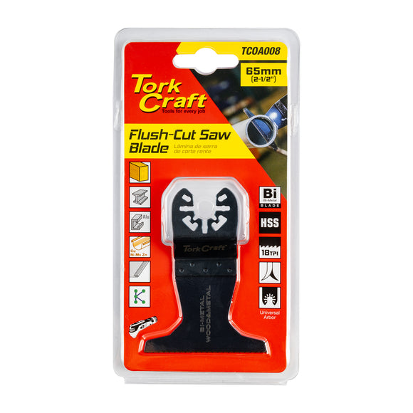 Image of a Tork Craft Quick Change Flush Cut Universal Saw Blade 65mm(2-1/2')18TPI