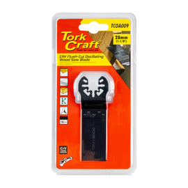 Image of a Tork Craft Quick Change Flush Cut Wood Saw Blade 28mm(1-1/8')18TPI CRV