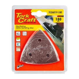 Image of a Tork Craft Oscillating Sandpaper A/O 80mm 10pc Delta Shape 180 Grit