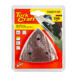 Image of a Tork Craft Oscillating Sandpaper A/O 80mm 10pc Delta Shape 240 Grit