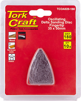 Image of a Tork Craft Oscillating Sandpaper A/O 35x50mm 10pc Fingertip 180 Grit