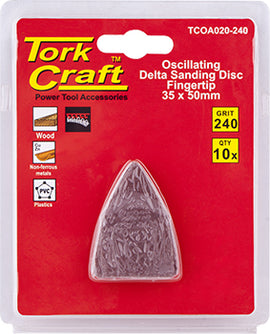 Image of a Tork Craft Oscillating Sandpaper A/O 35x50mm 10pc Fingertip 240 Grit