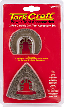 Image of a Tork Craft Quick Change Oscillating Carbide Grit Accessory Kit 2pc