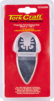 Image of a Tork Craft Quick Change Base & Arbor 35mm Fingertip Felt  Polishing Pad