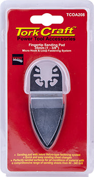 Image of a Tork Craft Quick Change Base & Arbor 35mm Hook And Loop Fingertip Micro