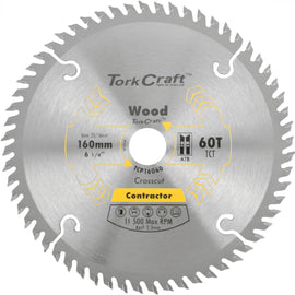 Image of a Tork Craft Blade Contractor 160 X 60t 20/16 Circular Saw TCT