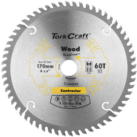 Image of a Tork Craft Blade Contractor 170x60t 20/16 Circular Saw TCT