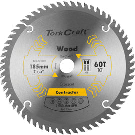 Image of a Tork Craft Blade Contractor 185x60t 20/16 Circular Saw TCT