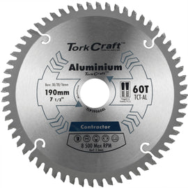 Image of a Tork Craft Blade Contractor Alum 190 X 60t 30/20/16 Circular Saw TCT