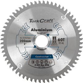 Image of a Tork Craft Blade Contactor Alum 200 X 60t 30/20/16 Circular Saw TCT
