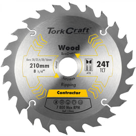Image of a Tork Craft Blade Contractor 210 X 24t 30/1/20/16 Circular Saw TCT