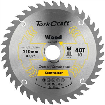 Image of a Tork Craft Blade Contractor 210 X 40t 30-1-20-16 Circular Saw TCT