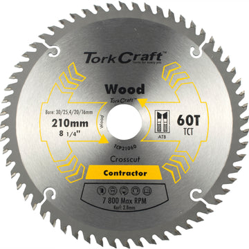 Image of a Tork Craft Blade Contractor 210 X 60t 30-1-20-16 Circular Saw TCT