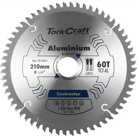 Image of a Tork Craft Blade Contactor Alum 210 X 60t 30/16 Circular Saw TCT